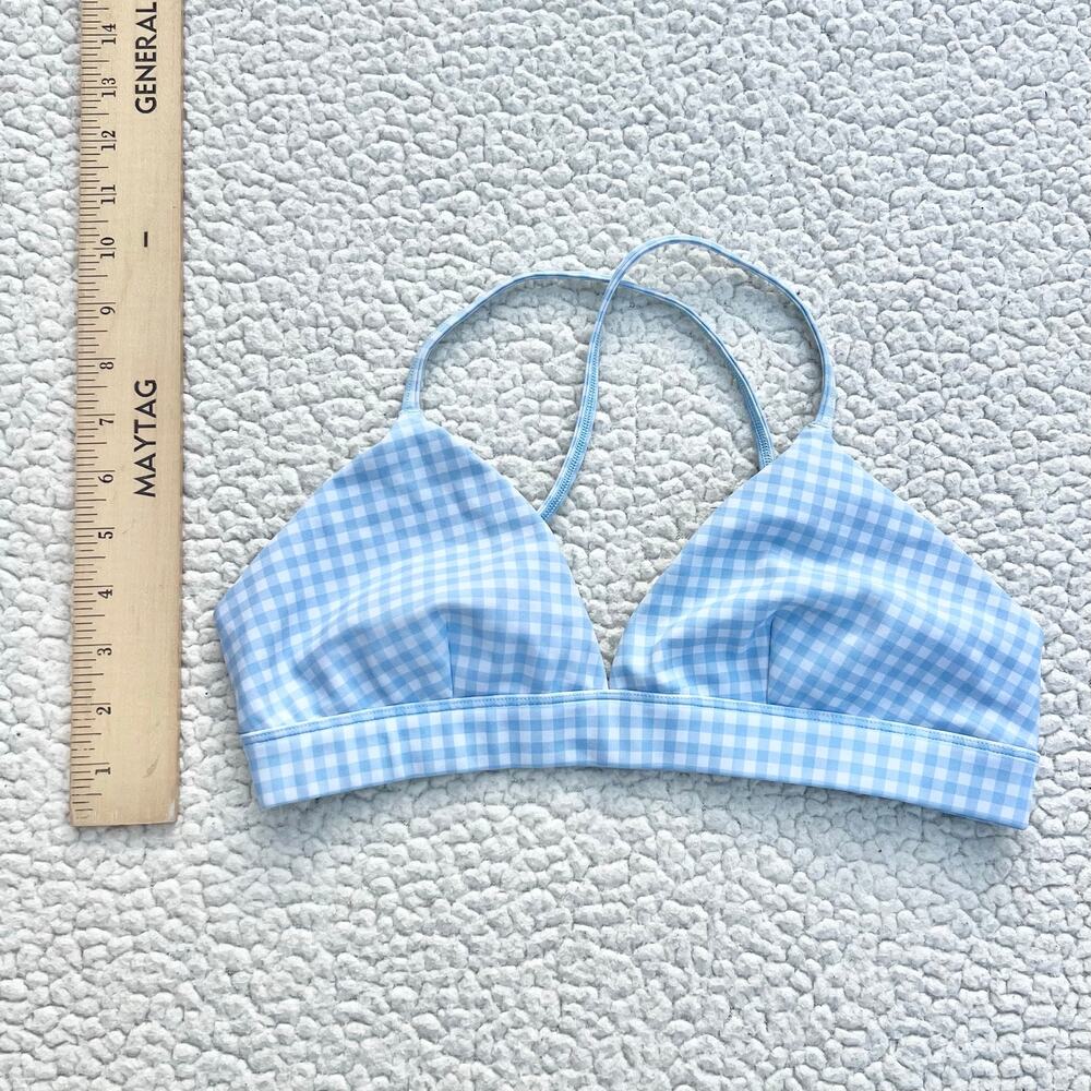 Alo Yoga Vapor Splendor Gingham Bra Blue Skies - Picture 7 of 7